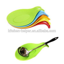 Material de Silicone Grade de Alimento Novidade Colher de Silicone Descanso